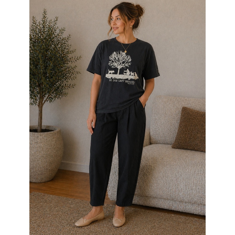 Dog is Good No Dog Left Behind Black Graphic T-Shirt XL Make A Difference Sleeve